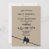 ©お前の隣に素朴ある鳥の矢結婚の 招待状 (正面)