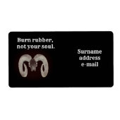 お前の魂ではなくゴムを燃やす。カスタマイズ ラベル (正面)