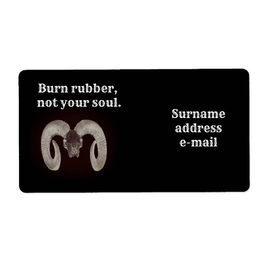 お前の魂ではなくゴムを燃やす。カスタマイズ ラベル (正面)