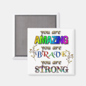 お前はすごい勇敢な強い感動的言葉だ マグネット (正面/裏面)