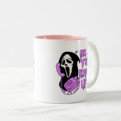 お前はつるいホラーおもしろい悲鳴ホラー映画 ツートーンマグカップ (正面右)