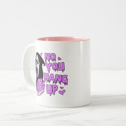 お前はつるいホラーおもしろい悲鳴ホラー映画 ツートーンマグカップ (正面左)