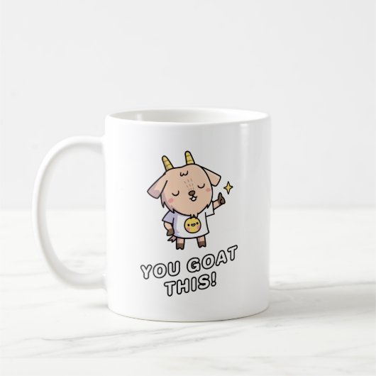 お前はやぎ、かわいいヤギプンだ コーヒーマグカップ (左)