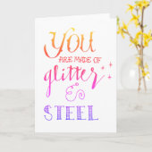 「お前はグリッターと鋼鉄で作った」グリーティングカード カード (黄色い花)