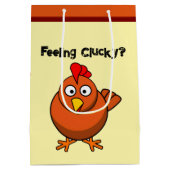 お前はチキンかおもしろい、茶色の鶏の漫画のタント ミディアムペーパーバッグ (裏面)