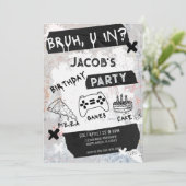 お前はビデオゲームのティーン少年誕生日パーティーにいるぜ、ブロ兄ちゃん 招待状 (スタンド正面)