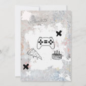 お前はビデオゲームのティーン少年誕生日パーティーにいるぜ、ブロ兄ちゃん 招待状 (裏面)