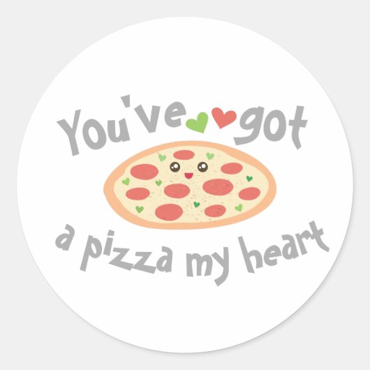 お前はピザ得を持って私のハートパニおもしろいーな食べ物ユーモア ラウンドシール (正面)