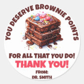 お前はブラウニー・ポイントに値する!お礼のプレゼント ラウンドシール (正面)