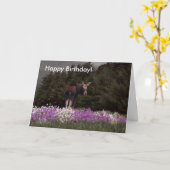 お前はムースに悩まされた!誕生日カード カード (黄色い花)