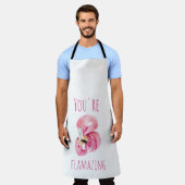 お前はモダン美しいピンクフラミンゴだ エプロン (着用した状態)