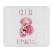 お前はモダン美しいピンクフラミンゴだ カッティングボード (正面)