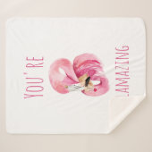 お前はモダン美しいピンクフラミンゴだ シェルパブランケット (正面(横))