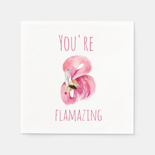 お前はモダン美しいピンクフラミンゴだ スタンダードカクテルナプキン (正面)