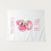 お前はモダン美しいピンクフラミンゴだ タペストリー (正面(横))