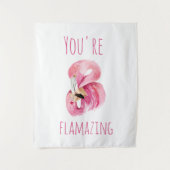 お前はモダン美しいピンクフラミンゴだ タペストリー (正面)