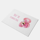 お前はモダン美しいピンクフラミンゴだ ドアマット (アングル)