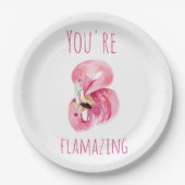 お前はモダン美しいピンクフラミンゴだ ペーパープレート (正面)
