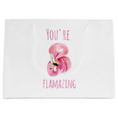 お前はモダン美しいピンクフラミンゴだ ラージペーパーバッグ (正面)