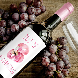 お前はモダン美しいピンクフラミンゴだ ワインラベル