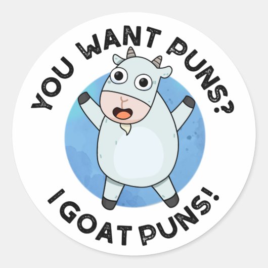 お前はヤギのフンでパンパンおもしろいが欲しい ラウンドシール (正面)