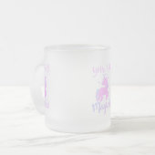 お前は一角獣（ユニコーン）の霜取りガラスマグ フロストグラスマグカップ (正面左)