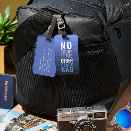 お前は他のデザインのおもしろい文字カスタムではない ラゲッジタグ (正面&裏面)