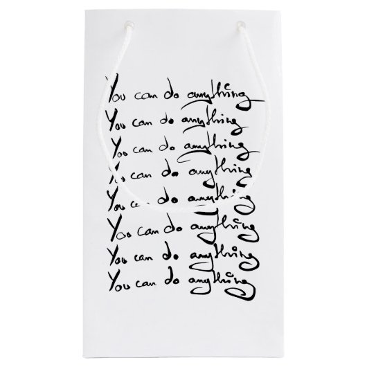 お前は何でもできる！感動的引用文 スモールペーパーバッグ (裏面)