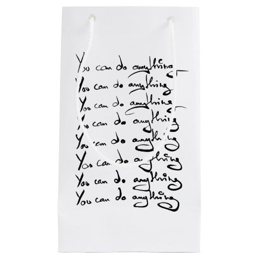 お前は何でもできる！感動的引用文 スモールペーパーバッグ (正面)