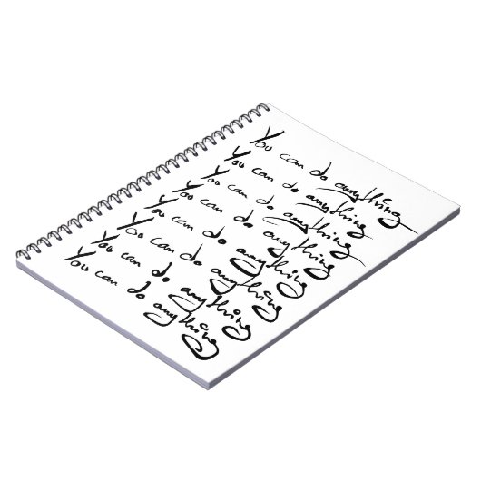 お前は何でもできる!感動的引用文 ノートブック (左側)