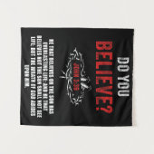 お前は信じか？ヨハネ3:36聖書の節 タペストリー (正面(横))