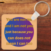 「お前は俺じゃない」考え詩引用文 キーホルダー (裏面)