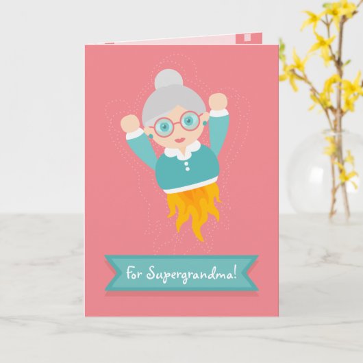 お前は俺たちのスーパーヒーローのおばあちゃんだ!バはっきりしたージョン カード (黄色い花)