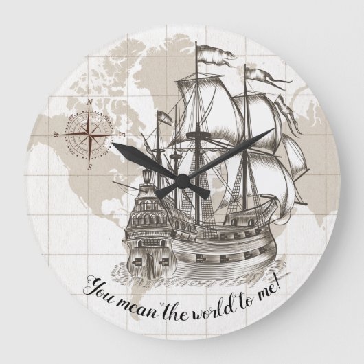 お前は俺にとって世界を意味するヴィンテージ ラージ壁時計 (正面)