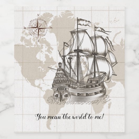 お前は俺にとって世界を意味するヴィンテージ ワインラベル (シングルラベル)