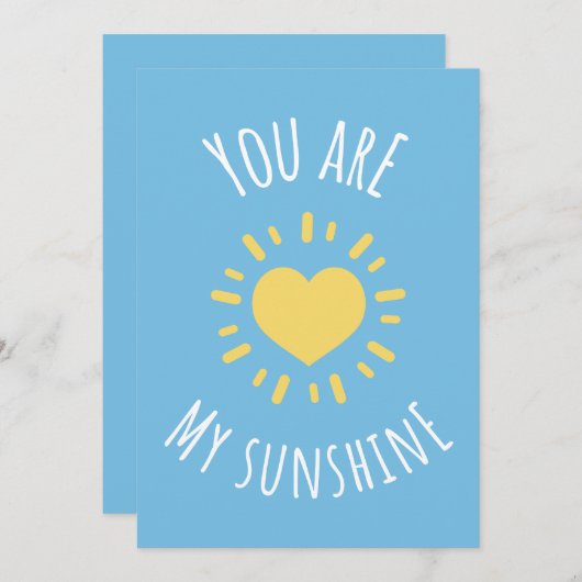 「お前は俺のサンシャインだ」かわいいハートサンデザイン サンキューカード (正面/裏面)