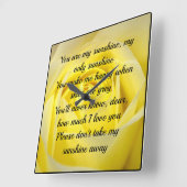 お前は俺のサンシャインイエローローズスクエア時計だ スクエア壁時計 (傾斜)