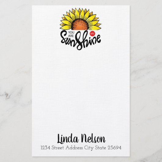お前は俺のサンシャインサンフラワーパーソナライズされただ 便箋 (正面)
