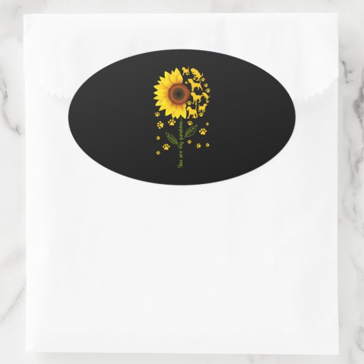 お前は俺のサンシャインヒマワリ犬だ 楕円形シール (バッグ)