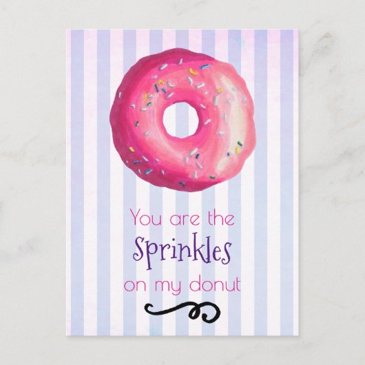 お前は俺のドーナツのピンクのドーナツに振りかける ポストカード (正面)