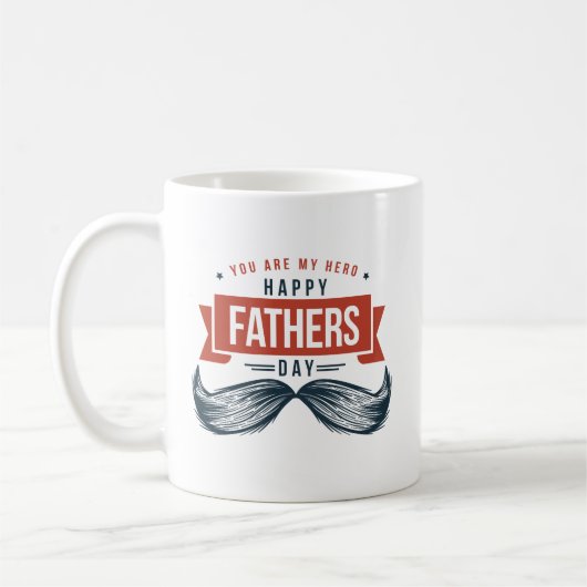 お前は俺のヒーローで幸せな父の日だ |マグカップ コーヒーマグカップ (左)