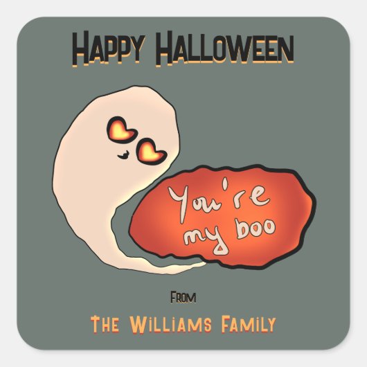 お前は俺のブーだ | かわいいハロウィーン スクエアシール (正面)