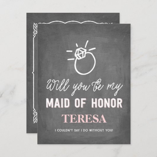 お前は俺のメイド・オブ・オーナー(花嫁付き添い人)ブライデスメイド 招待状 (正面/裏面)