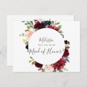 『お前は俺のメイド・オブ・オーナー（花嫁付き添い人）·ブルーグン·ブルー·フローラ』 インビテーションポストカード (正面/裏面)