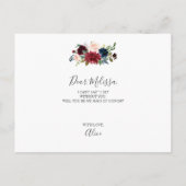 『お前は俺のメイド・オブ・オーナー（花嫁付き添い人）·ブルーグン·ブルー·フローラ』 インビテーションポストカード (裏面)