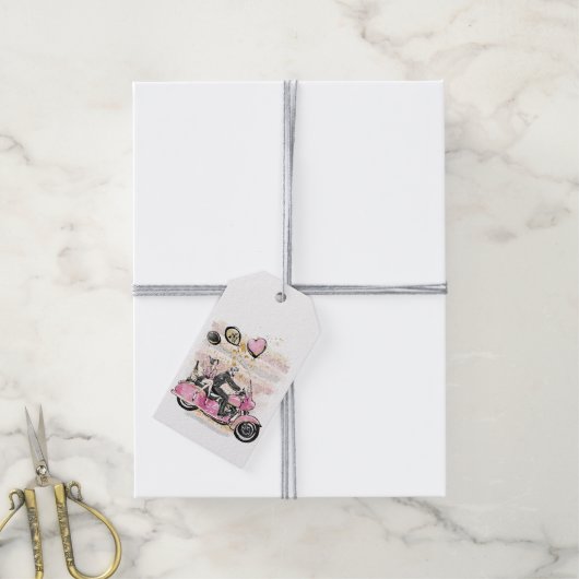 お前は俺の世界を揺れ動かす |カップルのオートバイ昇華 ギフトタグ (より糸付き)