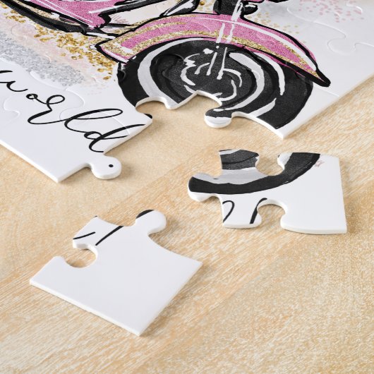 お前は俺の世界を揺れ動かす |カップルのオートバイ昇華 ジグソーパズル (側面)