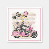 お前は俺の世界を揺れ動かす |カップルのオートバイ昇華 スタンダードカクテルナプキン (正面)