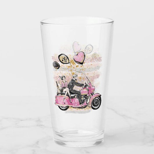 お前は俺の世界を揺れ動かす |カップルのオートバイ昇華 タンブラーグラス (裏面)