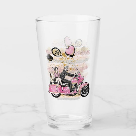 お前は俺の世界を揺れ動かす |カップルのオートバイ昇華 タンブラーグラス (正面)
